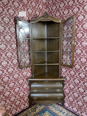 Vitrine Barockstil Eckvitrine Bauernschrank Bauernmöbel Stilmöbel Landhaus Eiche Bild 10