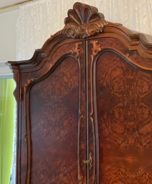 Barock Vitrine Bücherschrank Löwenkrallen Herrenzimmer Schrank Bild 8