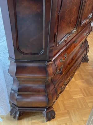 Barock Vitrine Bücherschrank Löwenkrallen Herrenzimmer Schrank Bild 6