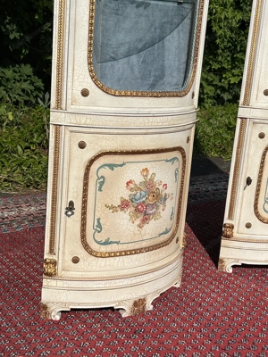Empire Vitrine Rokoko Eckvitrine Biedermeier Eckschrank Barock Gründerzeit Schrank Glasvitrine Samml Bild 9