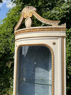 Empire Vitrine Rokoko Eckvitrine Biedermeier Eckschrank Barock Gründerzeit Schrank Glasvitrine Samml Bild 5