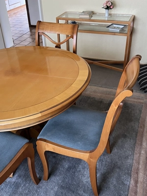 Biedermeier Möbel Esszimmer Kirschbaum Tisch Sessel Stühle Bild 3