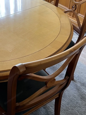 Biedermeier Möbel Esszimmer Kirschbaum Tisch Sessel Stühle Bild 9