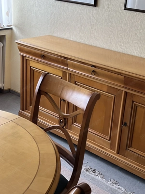 Biedermeier Möbel Esszimmer Kirschbaum Tisch Sessel Stühle Bild 10