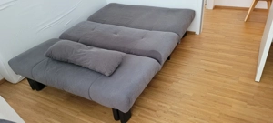 Schlafsofa Velours grau 140x200cm Bild 2