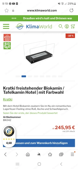 Bio Kamin Ofen mit Bioethanol Bild 2
