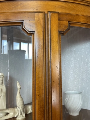 Biedermeier Eckschrank Vitrine Kirschbaum Bild 2
