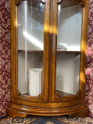 Biedermeier Eckschrank Vitrine Kirschbaum Bild 6