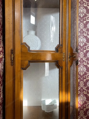 Biedermeier Eckschrank Vitrine Kirschbaum Bild 4