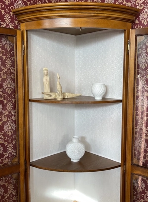 Biedermeier Eckschrank Vitrine Kirschbaum Bild 3
