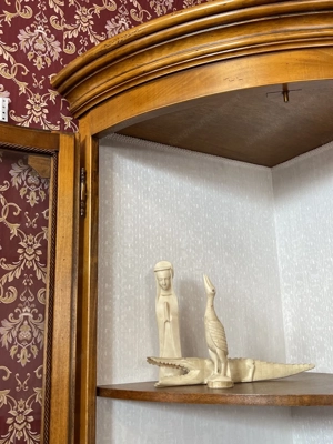 Biedermeier Eckschrank Vitrine Kirschbaum Bild 5