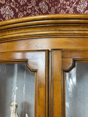 Biedermeier Eckschrank Vitrine Kirschbaum Bild 8