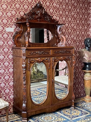 Gründerzeit Kommode Biedermeier Barock Anrichte Schrank Nussbaum Landhaus  Bild 2
