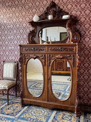 Gründerzeit Kommode Biedermeier Barock Anrichte Schrank Nussbaum Landhaus  Bild 8