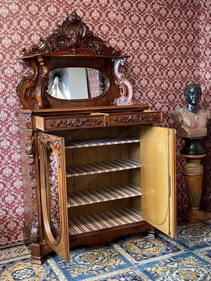 Gründerzeit Kommode Biedermeier Barock Anrichte Schrank Nussbaum Landhaus  Bild 7