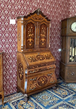 Barock Sekretär Stilmöbel Biedermeier Schrank mit Intarsien  Bild 5