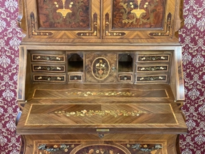 Barock Sekretär Stilmöbel Biedermeier Schrank mit Intarsien  Bild 6