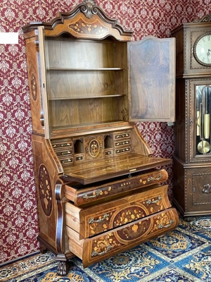 Barock Sekretär Stilmöbel Biedermeier Schrank mit Intarsien  Bild 9