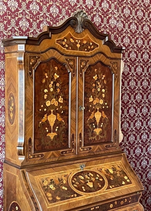 Barock Sekretär Stilmöbel Biedermeier Schrank mit Intarsien  Bild 8