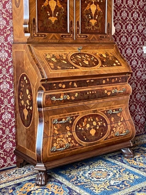 Barock Sekretär Stilmöbel Biedermeier Schrank mit Intarsien  Bild 7