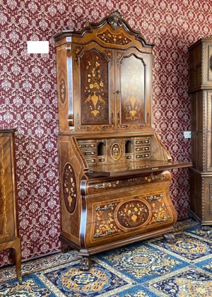 Barock Sekretär Stilmöbel Biedermeier Schrank mit Intarsien  Bild 10