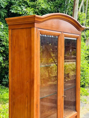 Biedermeier Vitrine Bücherschrank Barock Schrank Jugendstil Herrenzimmer antik Kirschbaum Wohnzimmer Bild 2