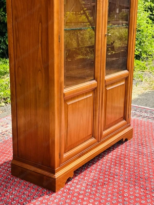 Biedermeier Vitrine Bücherschrank Barock Schrank Jugendstil Herrenzimmer antik Kirschbaum Wohnzimmer Bild 3