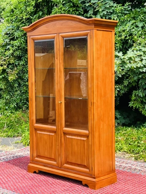 Biedermeier Vitrine Bücherschrank Barock Schrank Jugendstil Herrenzimmer antik Kirschbaum Wohnzimmer Bild 4