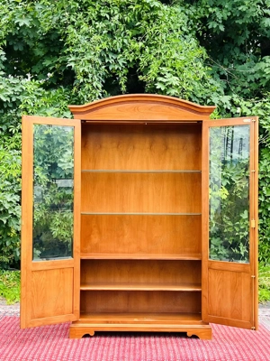 Biedermeier Vitrine Bücherschrank Barock Schrank Jugendstil Herrenzimmer antik Kirschbaum Wohnzimmer Bild 8