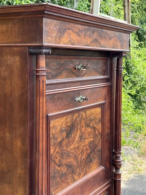 Gründerzeit Sekretär Biedermeier Schreibtisch Barock Nussbaum Schrank  Bild 5