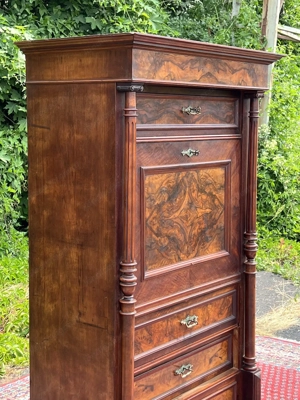 Gründerzeit Sekretär Biedermeier Schreibtisch Barock Nussbaum Schrank  Bild 2