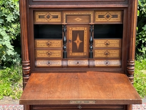 Gründerzeit Sekretär Biedermeier Schreibtisch Barock Nussbaum Schrank  Bild 7
