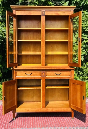 Biedermeier Vitrine Bücherschrank Kirschbaum Grange Bild 7
