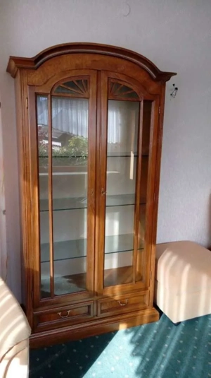 Biedermeier Vitrine Gründerzeit Nussbaum Schrank Barock Louis XV Empire Stilmöbel