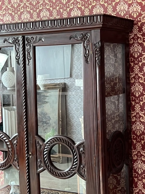 Biedermeier Vitrine Mahagoni Herrenzimmer Jugendstil Bild 4