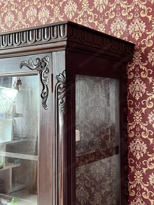Biedermeier Vitrine Mahagoni Herrenzimmer Jugendstil Bild 3