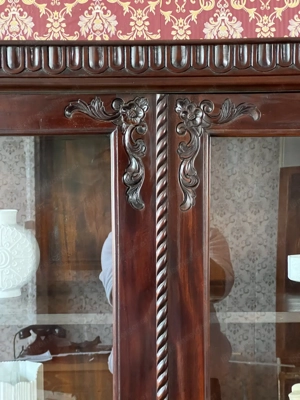 Biedermeier Vitrine Mahagoni Herrenzimmer Jugendstil Bild 2
