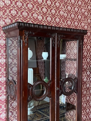 Biedermeier Vitrine Mahagoni Herrenzimmer Jugendstil Bild 7