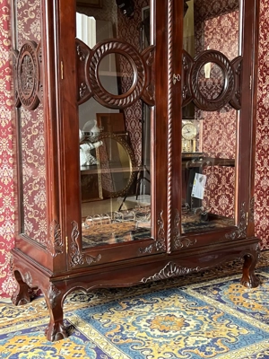 Biedermeier Vitrine Mahagoni Herrenzimmer Jugendstil Bild 5