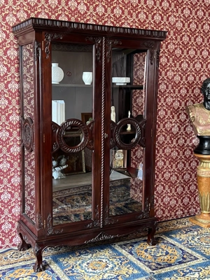 Biedermeier Vitrine Mahagoni Herrenzimmer Jugendstil