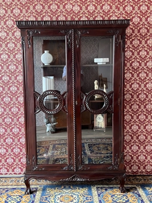 Biedermeier Vitrine Mahagoni Herrenzimmer Jugendstil Bild 8