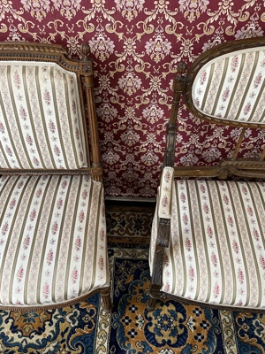 Gründerzeit Sitzgarnitur Biedermeier Sessel Sofa Barock Nussbaum Landhaus Bild 5