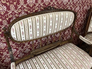Gründerzeit Sitzgarnitur Biedermeier Sessel Sofa Barock Nussbaum Landhaus Bild 8