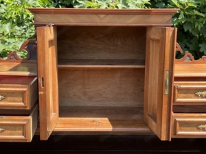 Gründerzeit Sekretär Schreibtisch mit Aufsatz Nussbaum ANTIK Bild 9