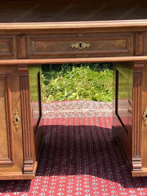 Gründerzeit Sekretär Schreibtisch mit Aufsatz Nussbaum ANTIK Bild 8