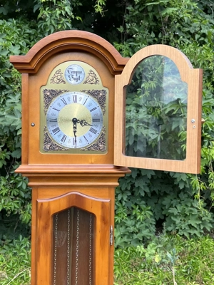 Biedermeier Standuhr Stilmöbel Uhr Barock Vitrine Eckvitrine Eibe England Bild 5