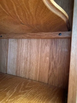 Biedermeier Vitrine Landhaus Bauernschrank Eiche Jugendstil Schrank Barock Stilmöbel Bild 3