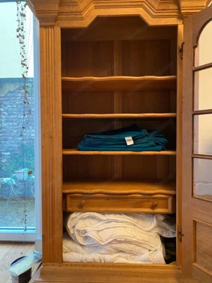 Biedermeier Vitrine Landhaus Bauernschrank Eiche Jugendstil Schrank Barock Stilmöbel Bild 10