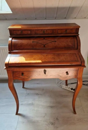 Biedermeier Sekretär Barock Schreibtisch Kommode Landhaus Barock Nussbaum Damensekretär Schrank Loui
