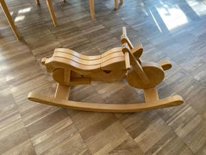 Schaukelpferd Motorrad Echtholz Bild 2